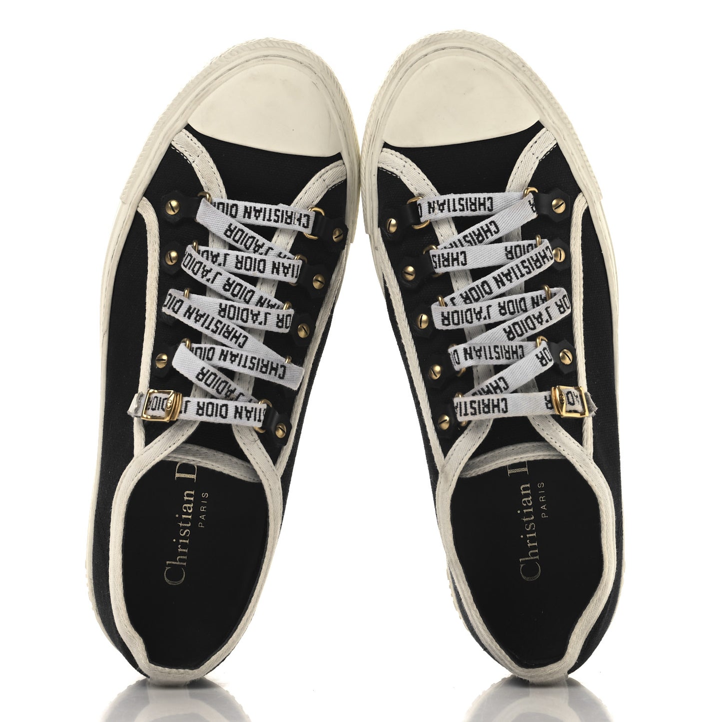Canvas Walk'N'Dior Low Top Sneakers 37.5 Black
