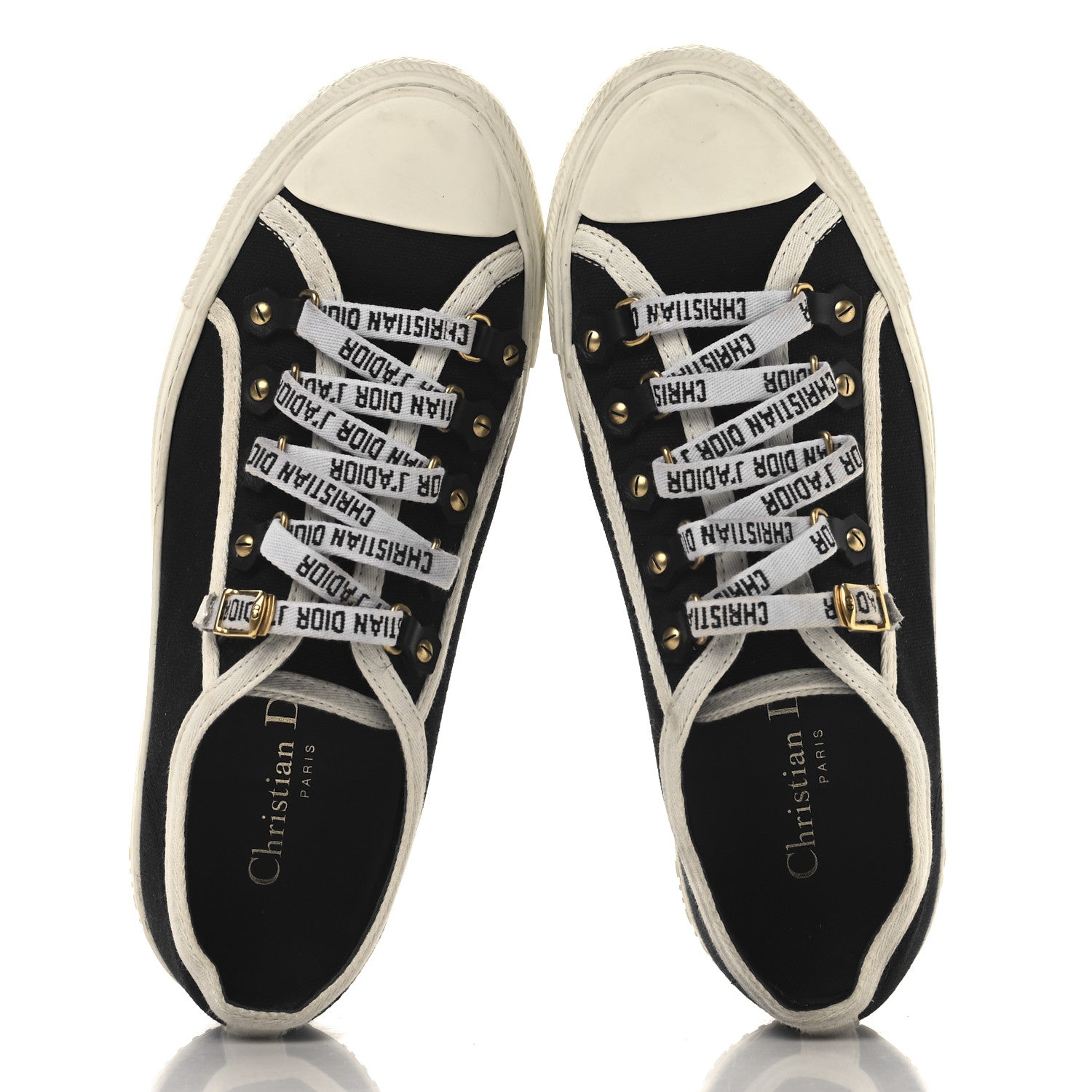 Christian Dior Canvas Walk'N'Dior Low Top Sneakers 37.5 Black 2 of 9