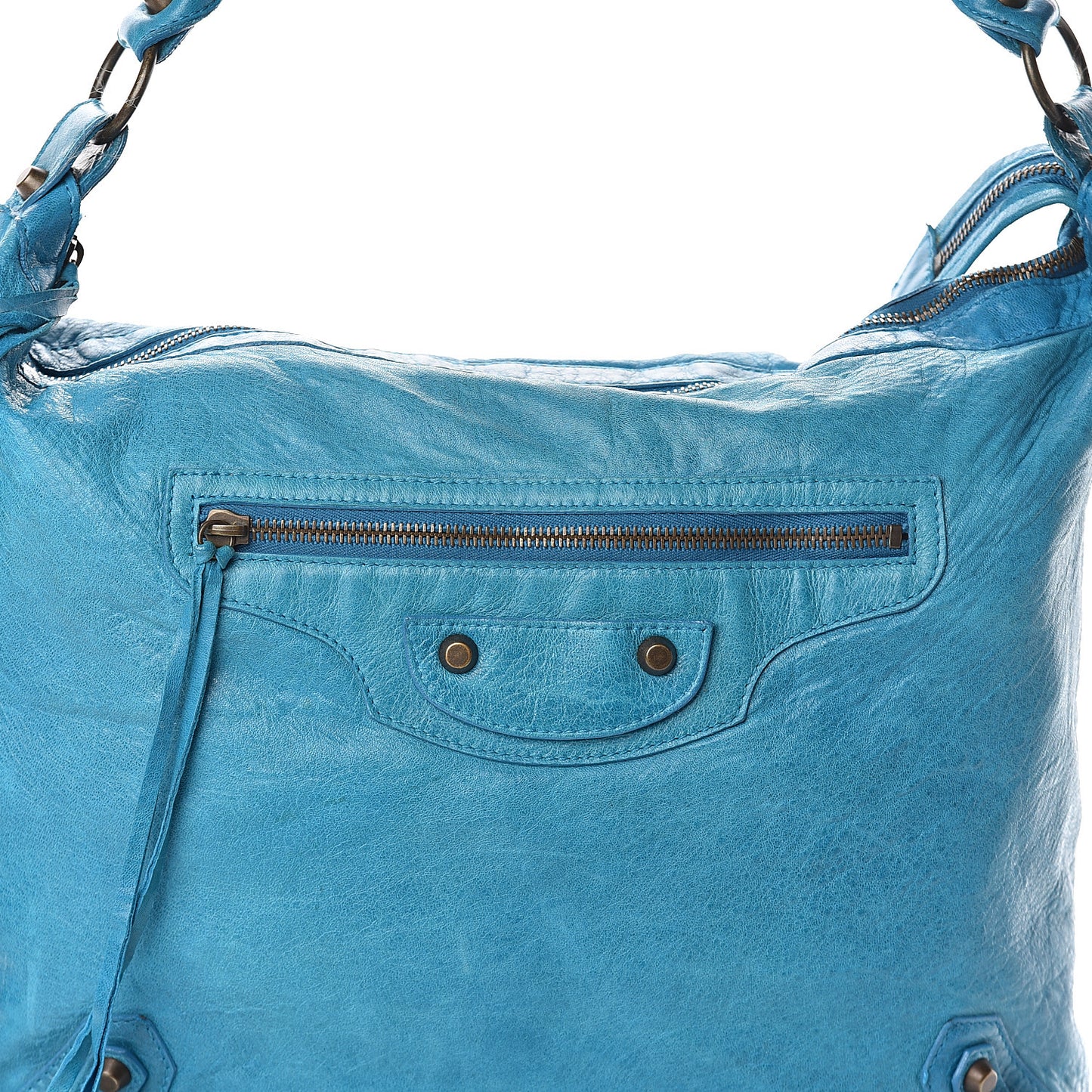 Agneau Classic Hardware Day Hobo Aquamarine