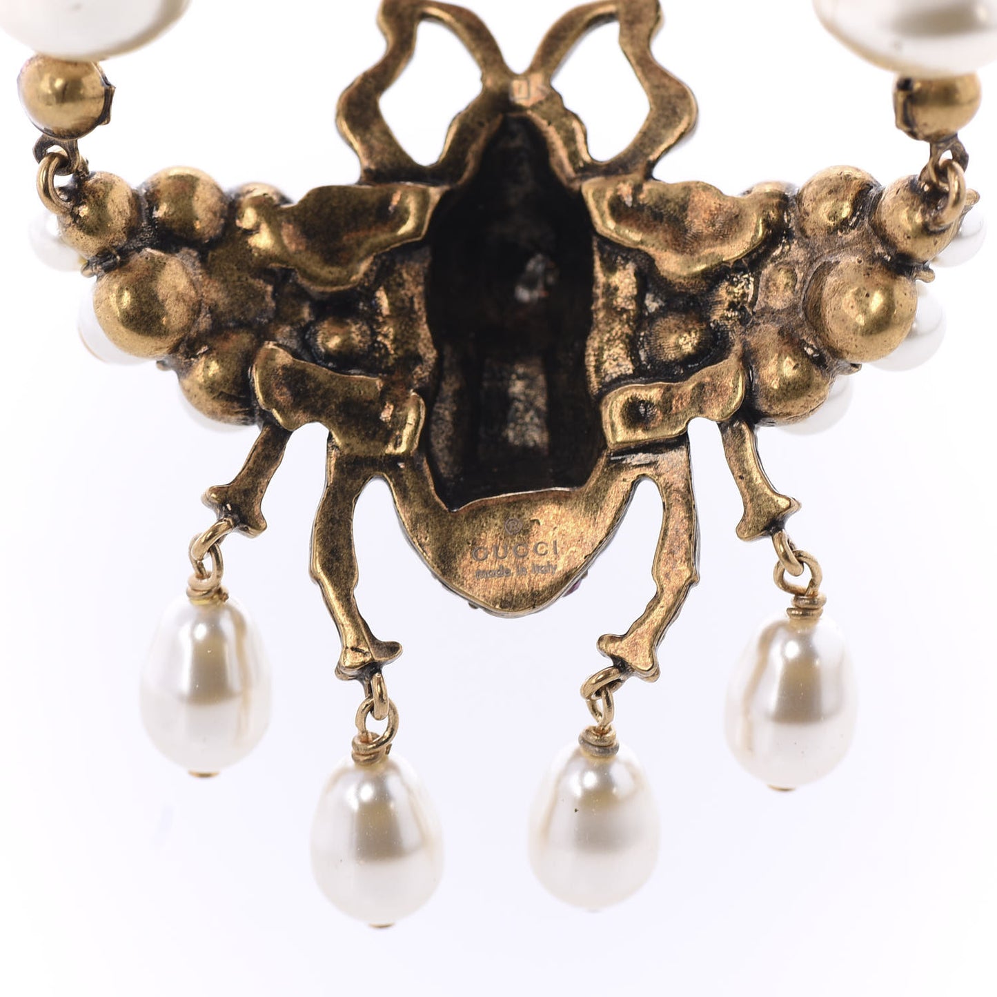 Crystal Pearl GG Sylvie Bee Necklace