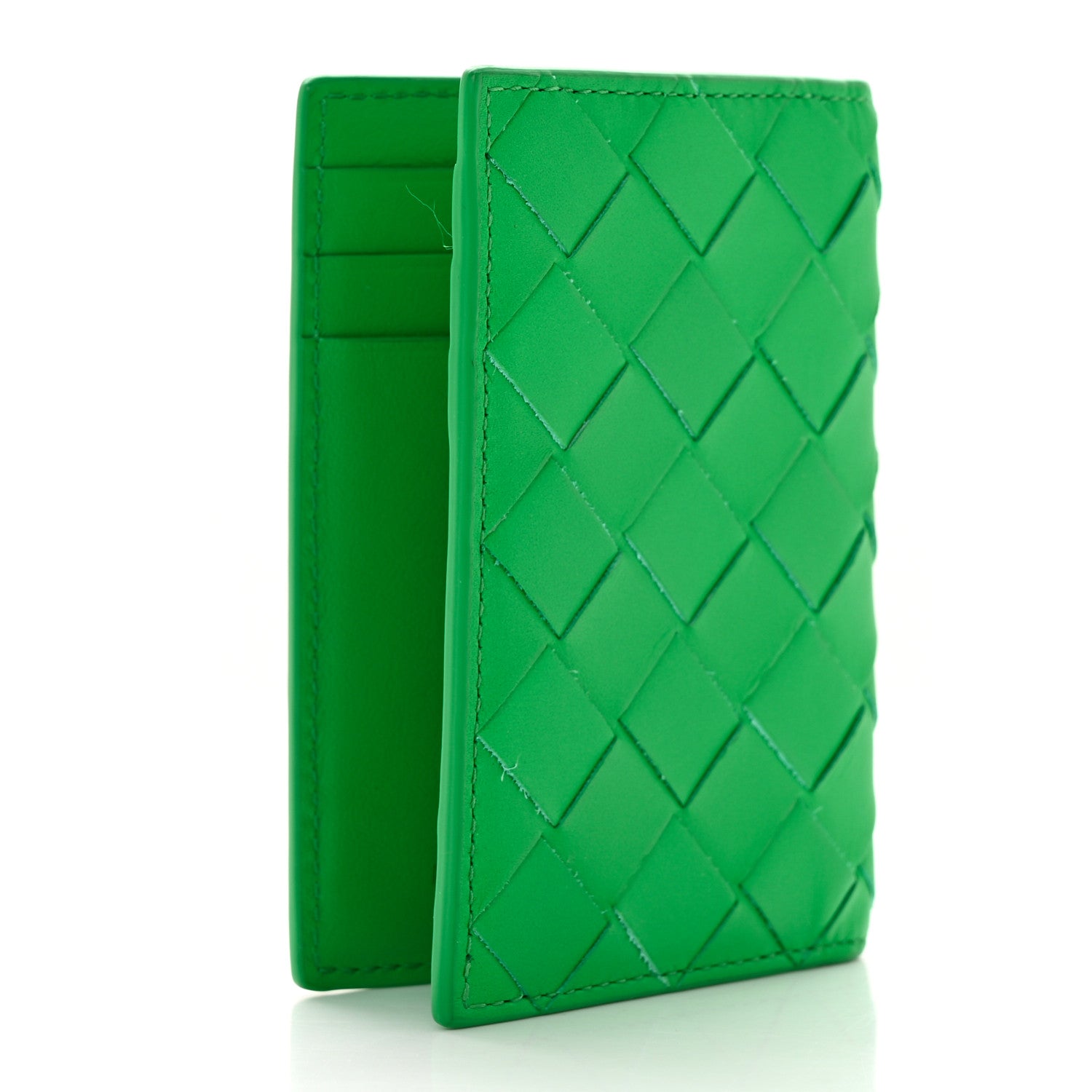 Bottega Veneta Calfskin Intrecciato Flap Card Case Parakeet 3 of 13
