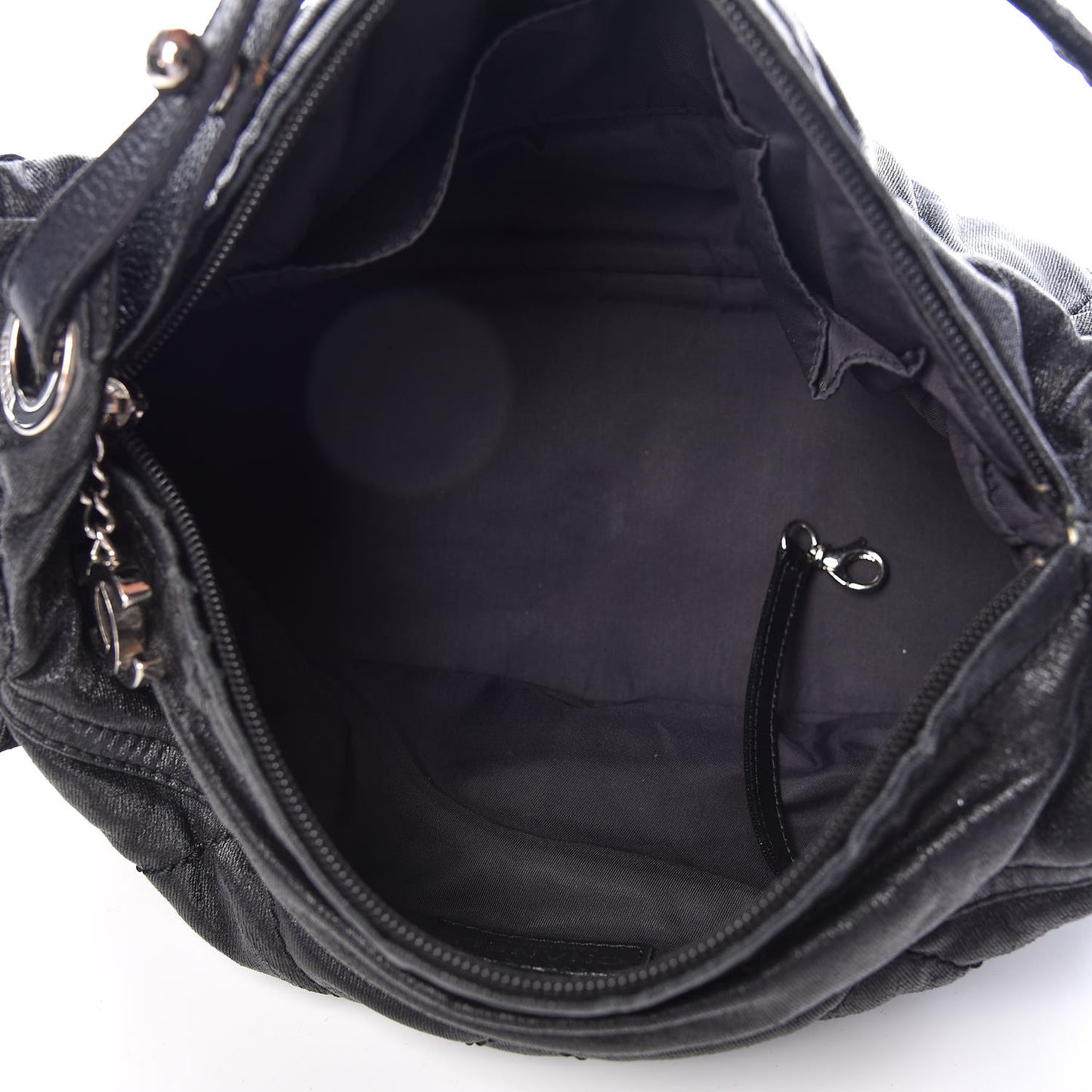 Coated Canvas Paris Biarritz Hobo Black