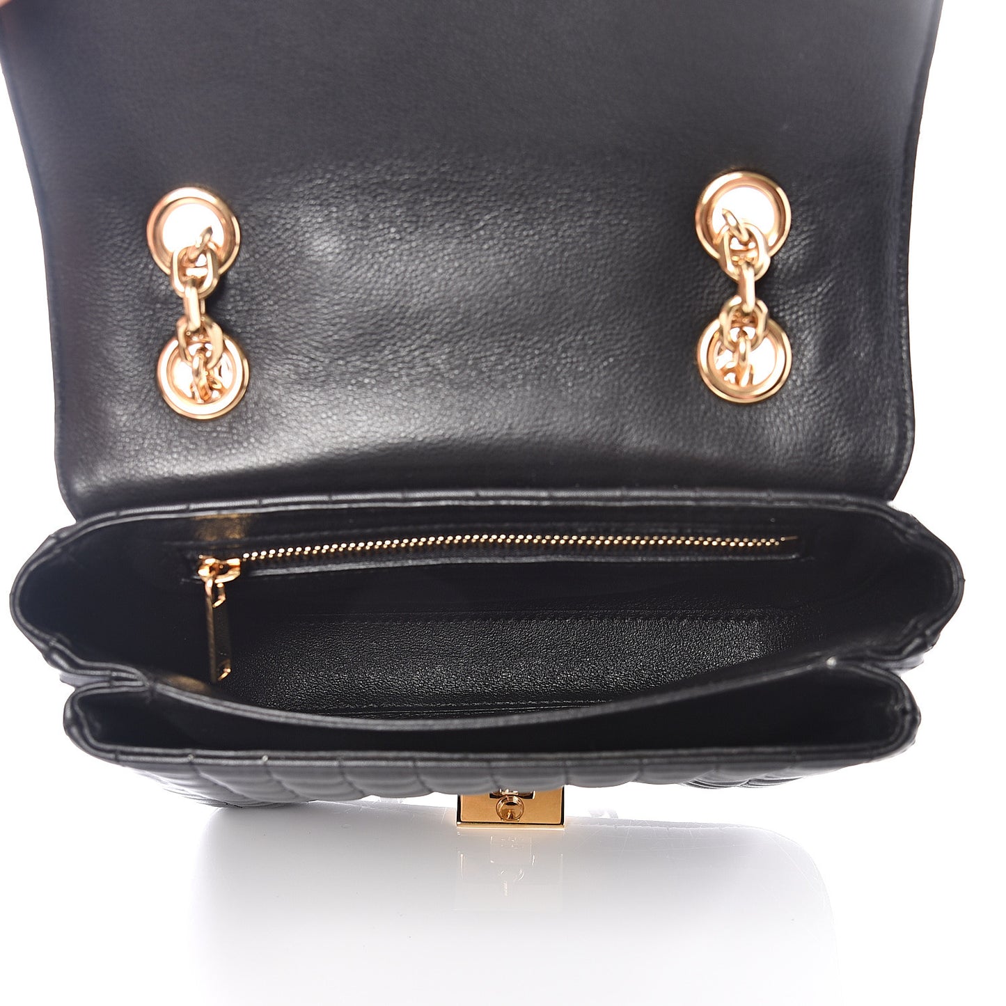Calfskin Quilted Medium C Bag Black