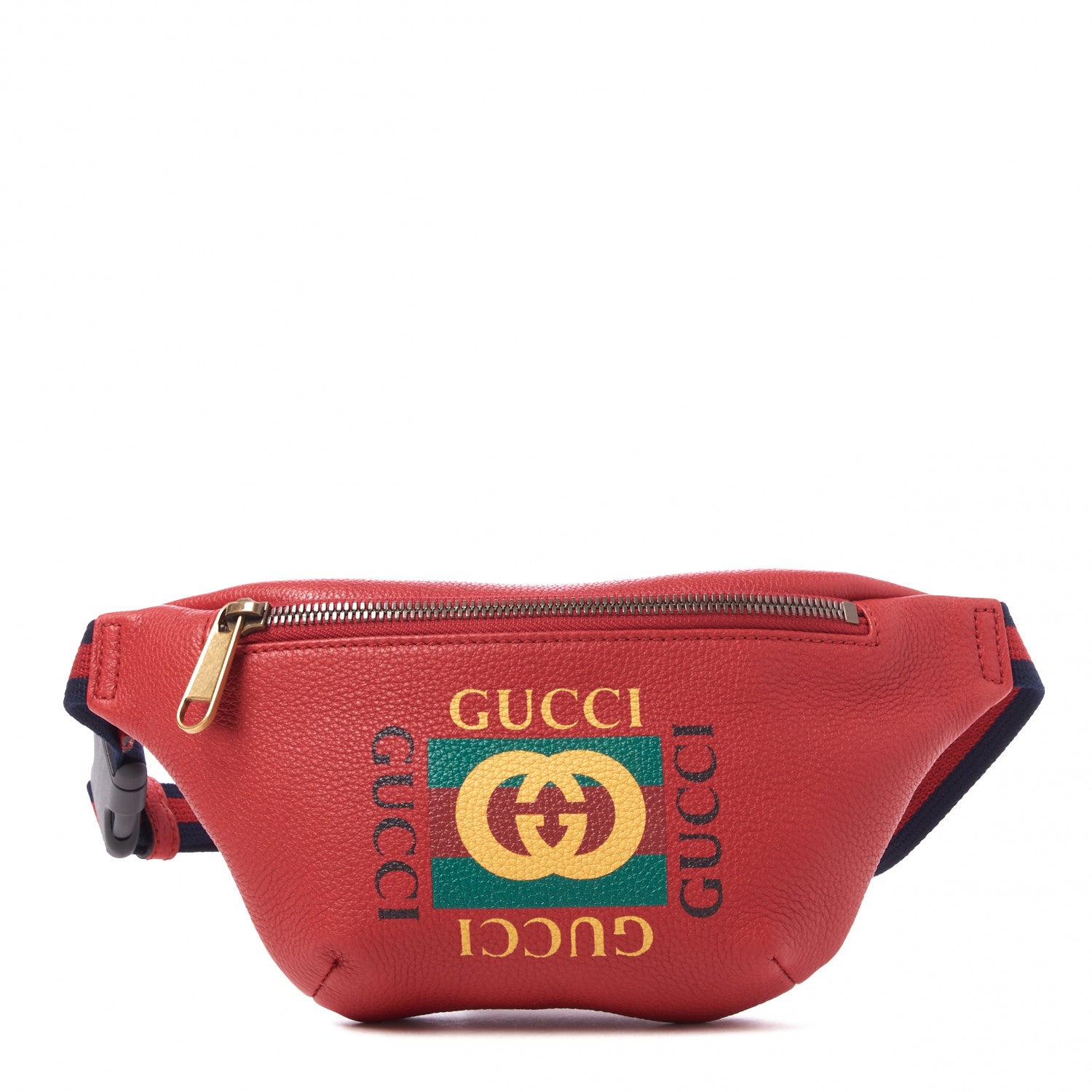 Gucci Grained Calfskin Small Logo Belt Bag Hibiscus Red 1 of 8