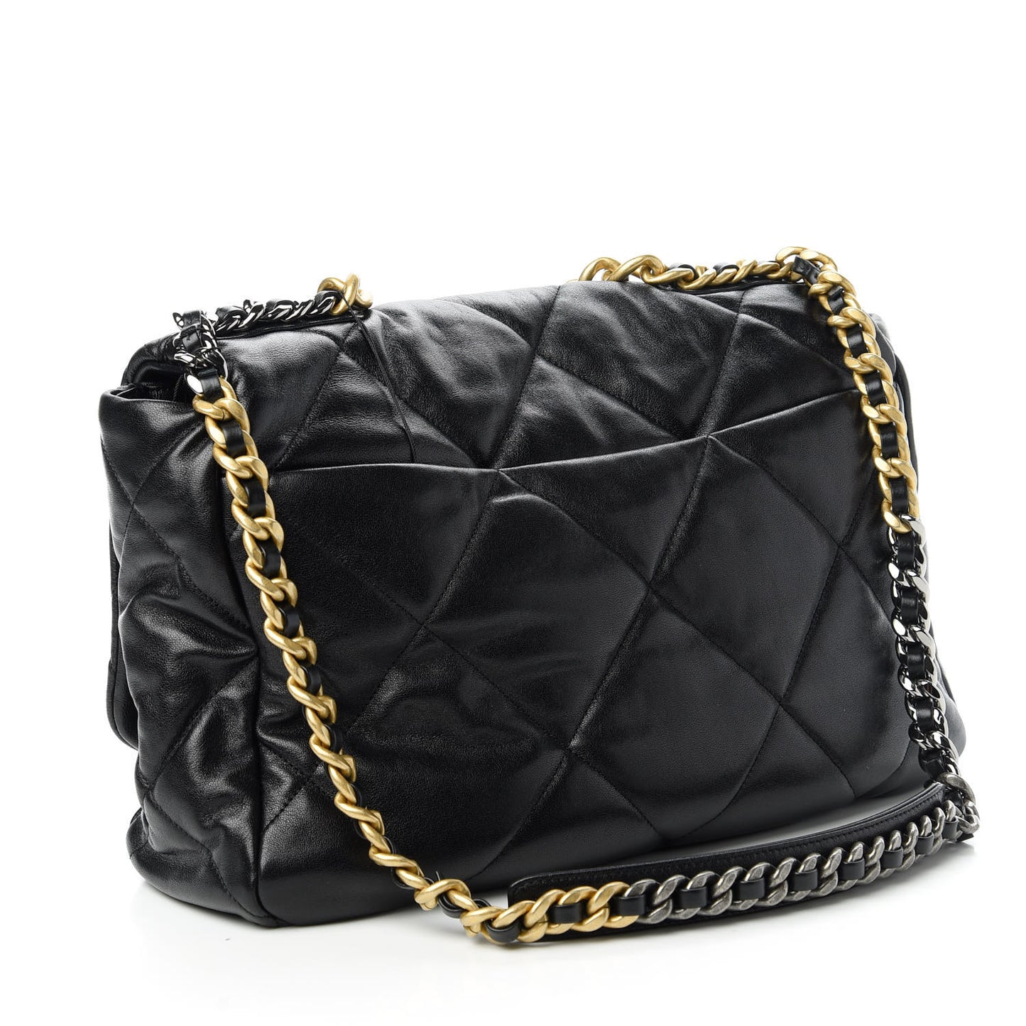 Lambskin Quilted Maxi Chanel 19 Flap Black