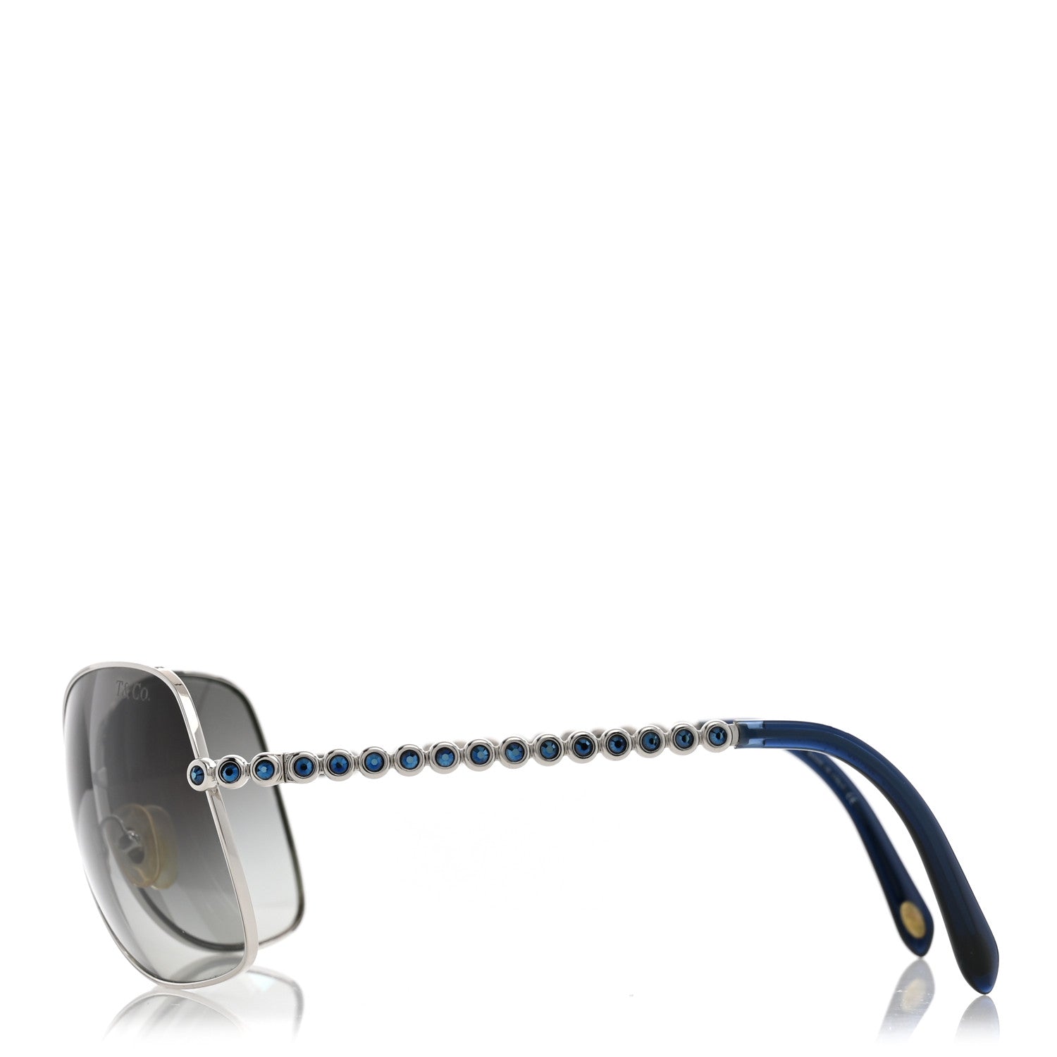 Tiffany Metal Crystal TF3006-B Sunglasses Silver Blue 3 of 8