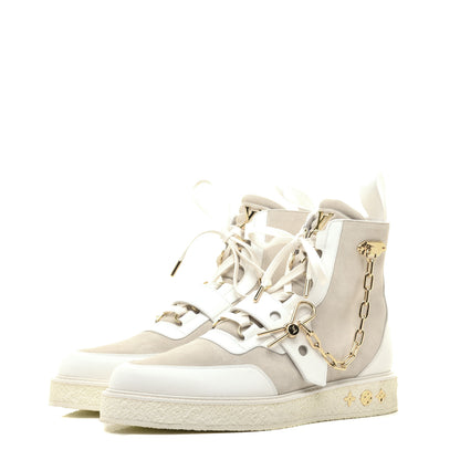 Louis Vuitton Calfskin Suede Mens Creeper Ankle Boots 10 White 3 of 10