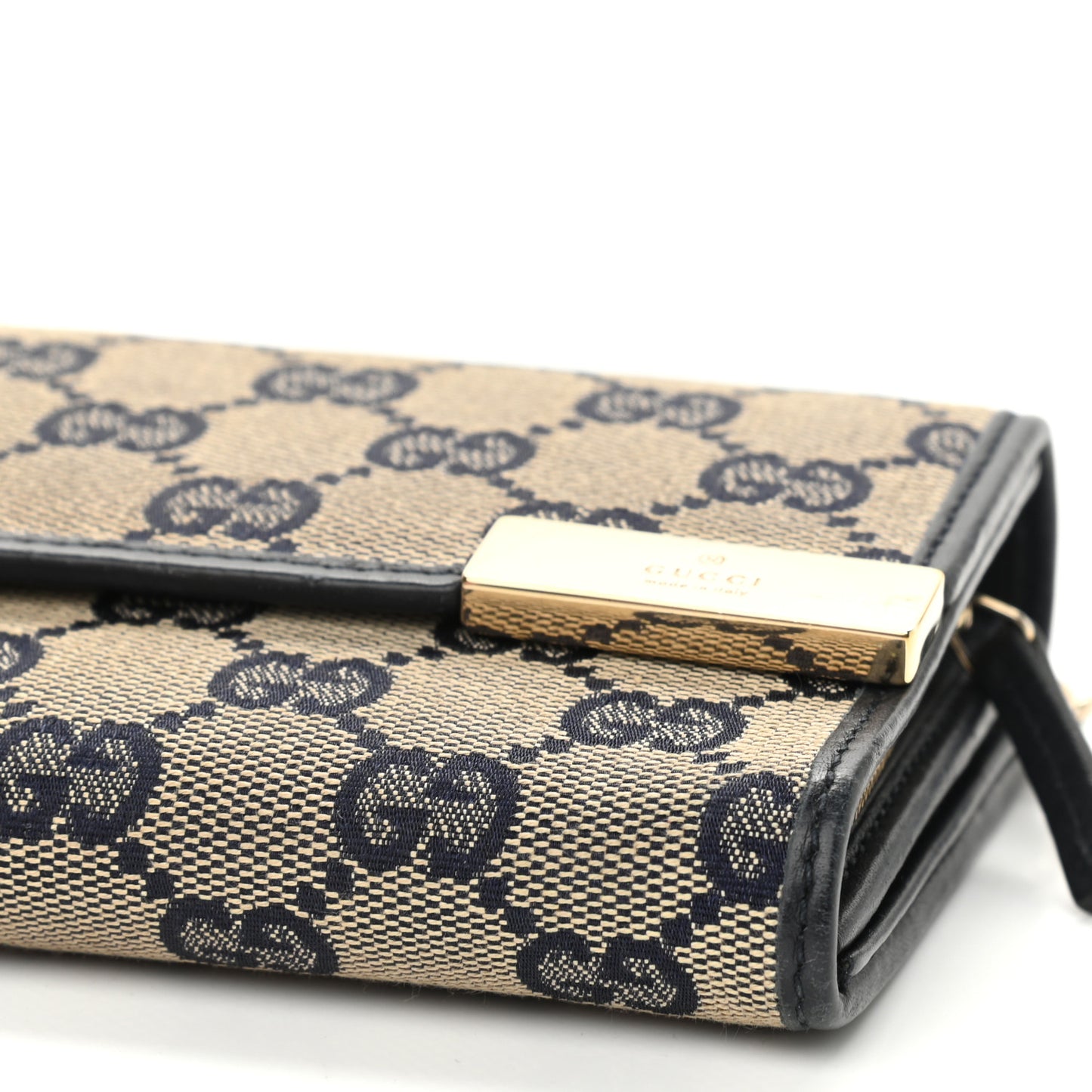 GG Supreme Monogram Dice Chain Wallet Beige Blue