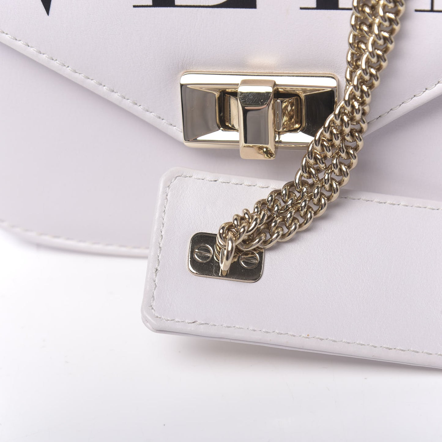 Calfskin VLTN Small Shoulder Bag White