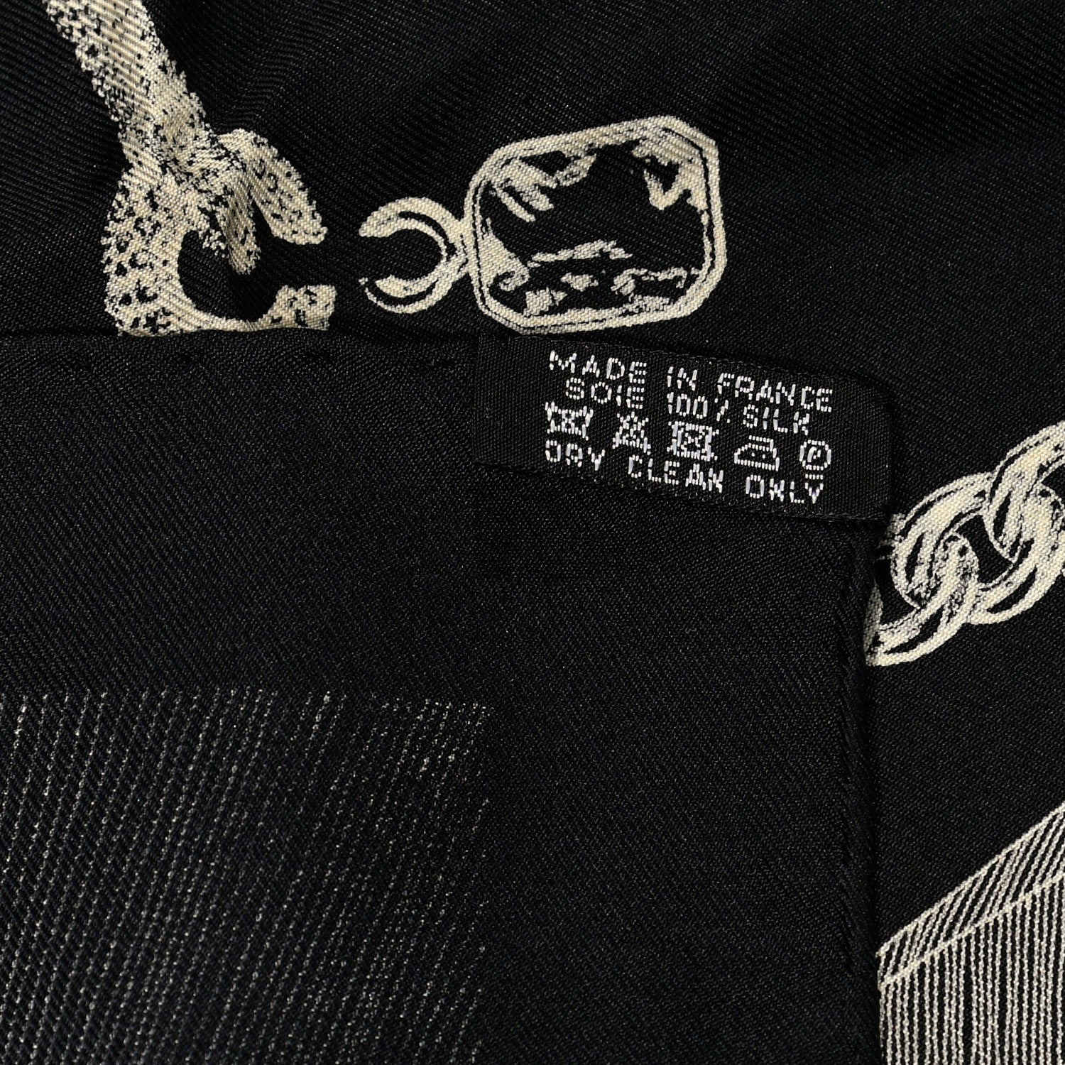 Hermes Silk Etude Pour Une Parure De Gala Scarf 90 Black White 4 of 4