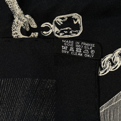 Hermes Silk Etude Pour Une Parure De Gala Scarf 90 Black White 4 of 4