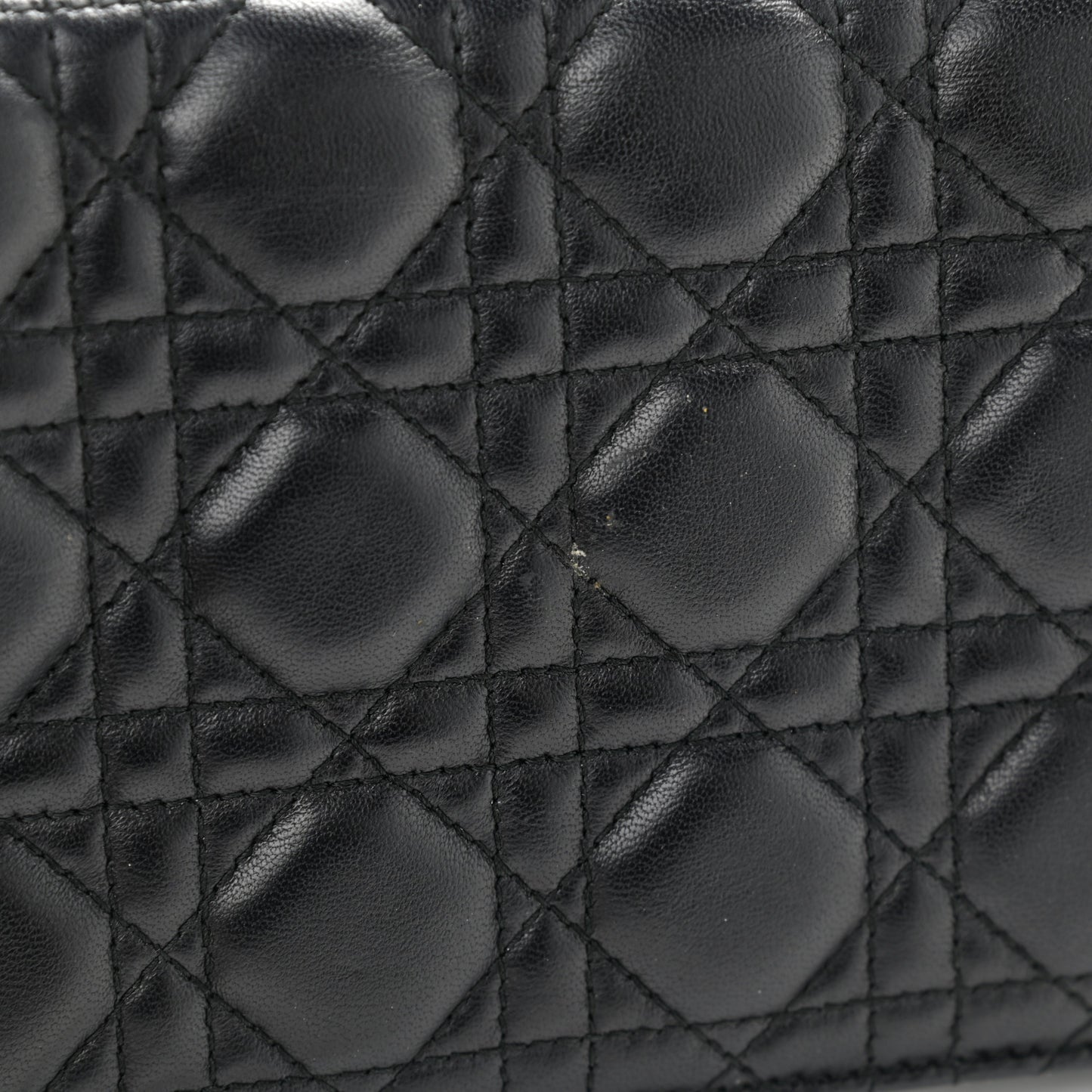 Lambskin Cannage Lady Dior Convertible Clutch Black