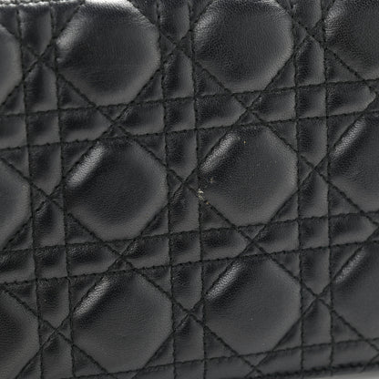 Christian Dior Lambskin Cannage Lady Dior Convertible Clutch Black 18 of 21