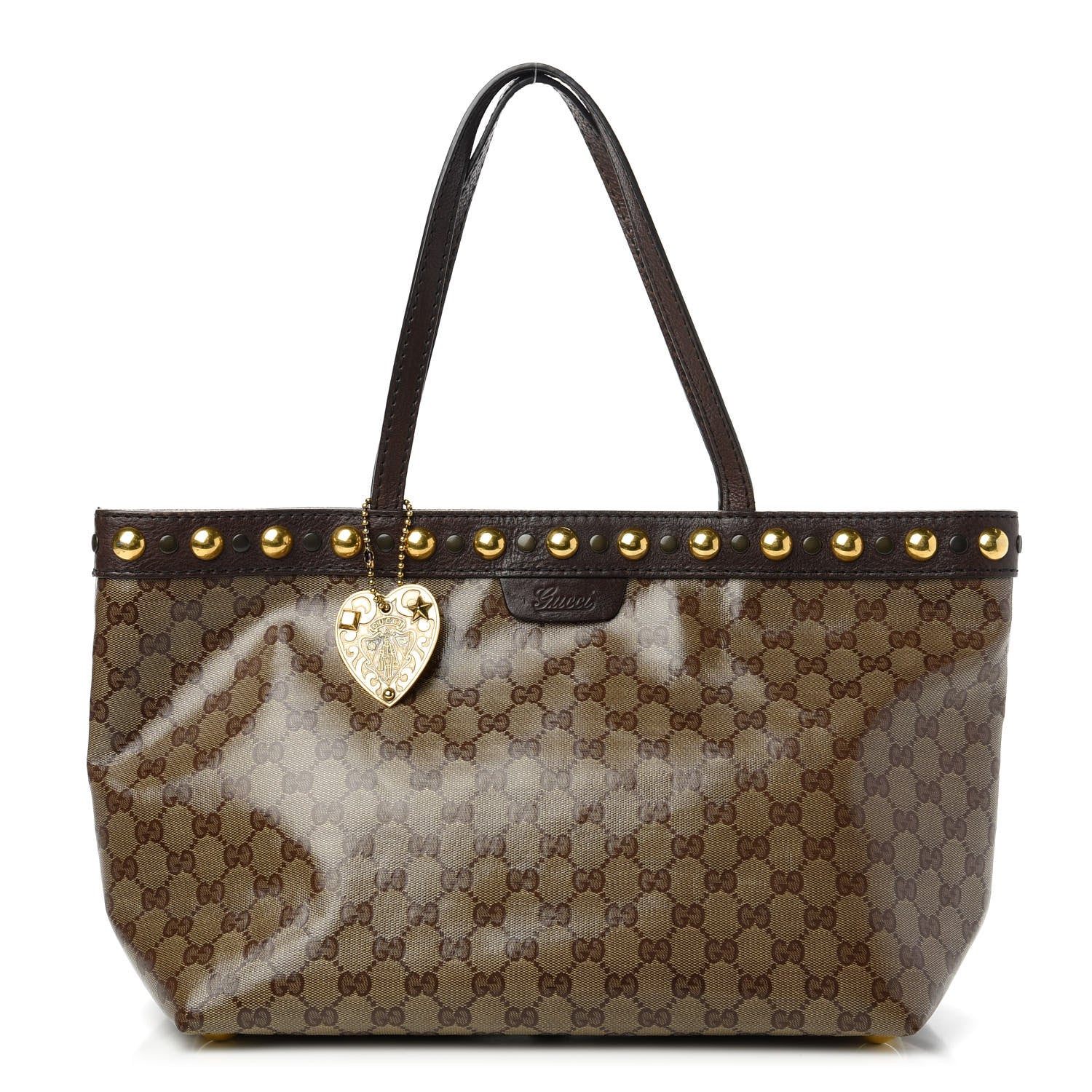 Gucci Crystal Monogram Medium Babouska Tote Dark Brown 1 of 12
