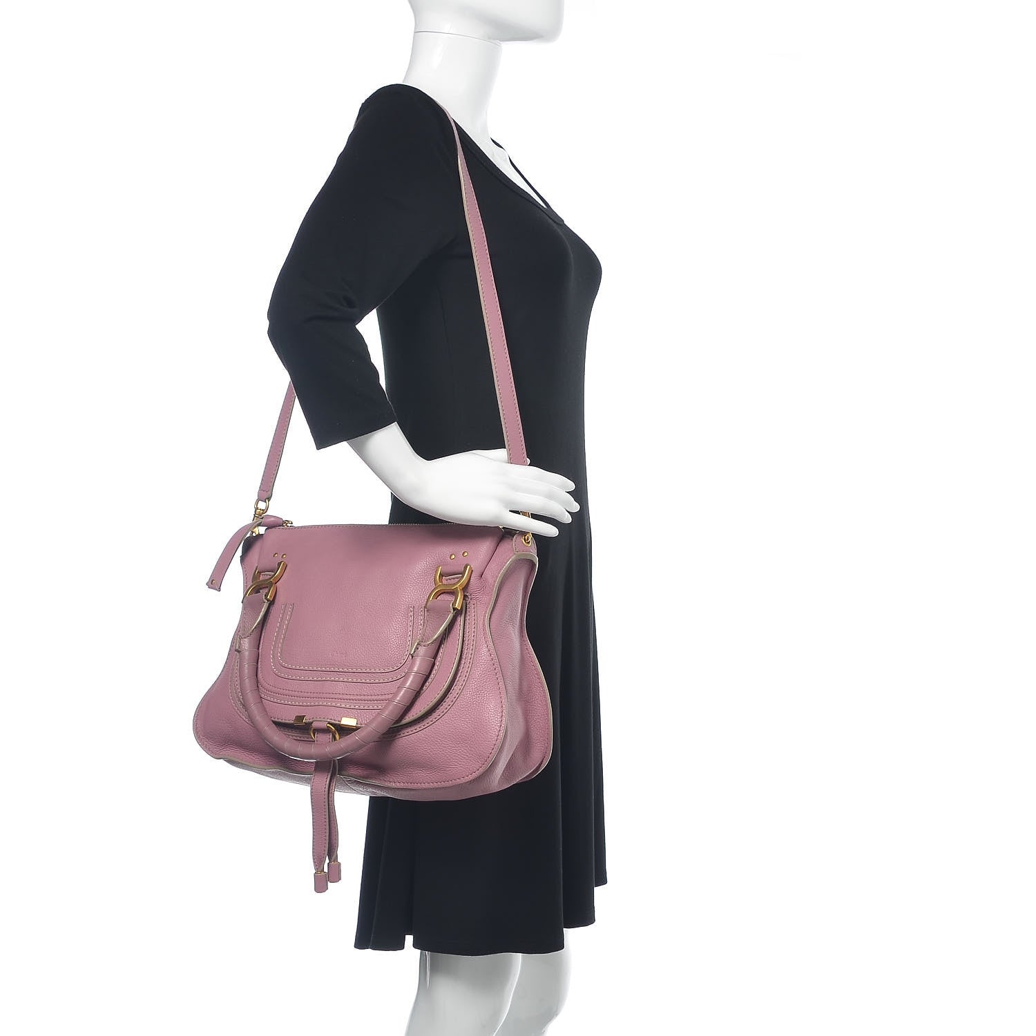 Chloe Calfskin Medium Marcie Satchel Velvet Mauve 2 of 11