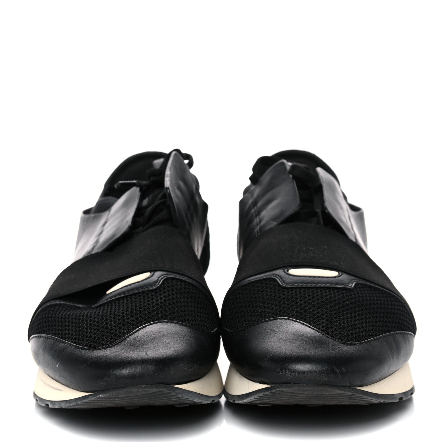 Balenciaga Mesh Calfskin Neoprene Suede Mens Race Runner Sneakers 45 Black 2 of 23