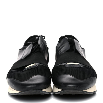 Balenciaga Mesh Calfskin Neoprene Suede Mens Race Runner Sneakers 45 Black 2 of 23