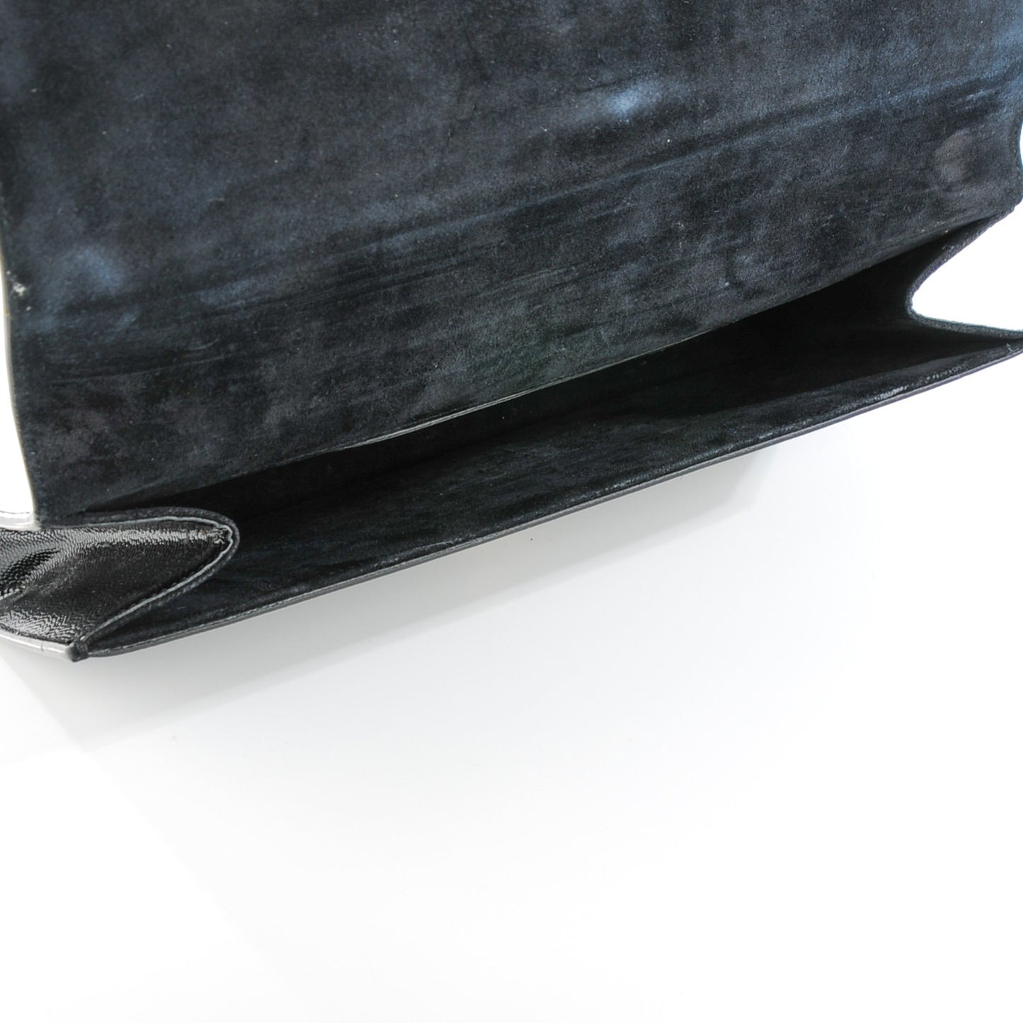 Textured Patent Classic Monogram Clutch Black