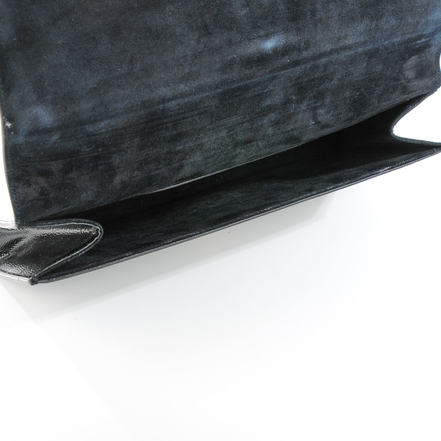 Saint Laurent Textured Patent Classic Monogram Clutch Black 5 of 7