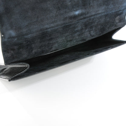 Saint Laurent Textured Patent Classic Monogram Clutch Black 5 of 7