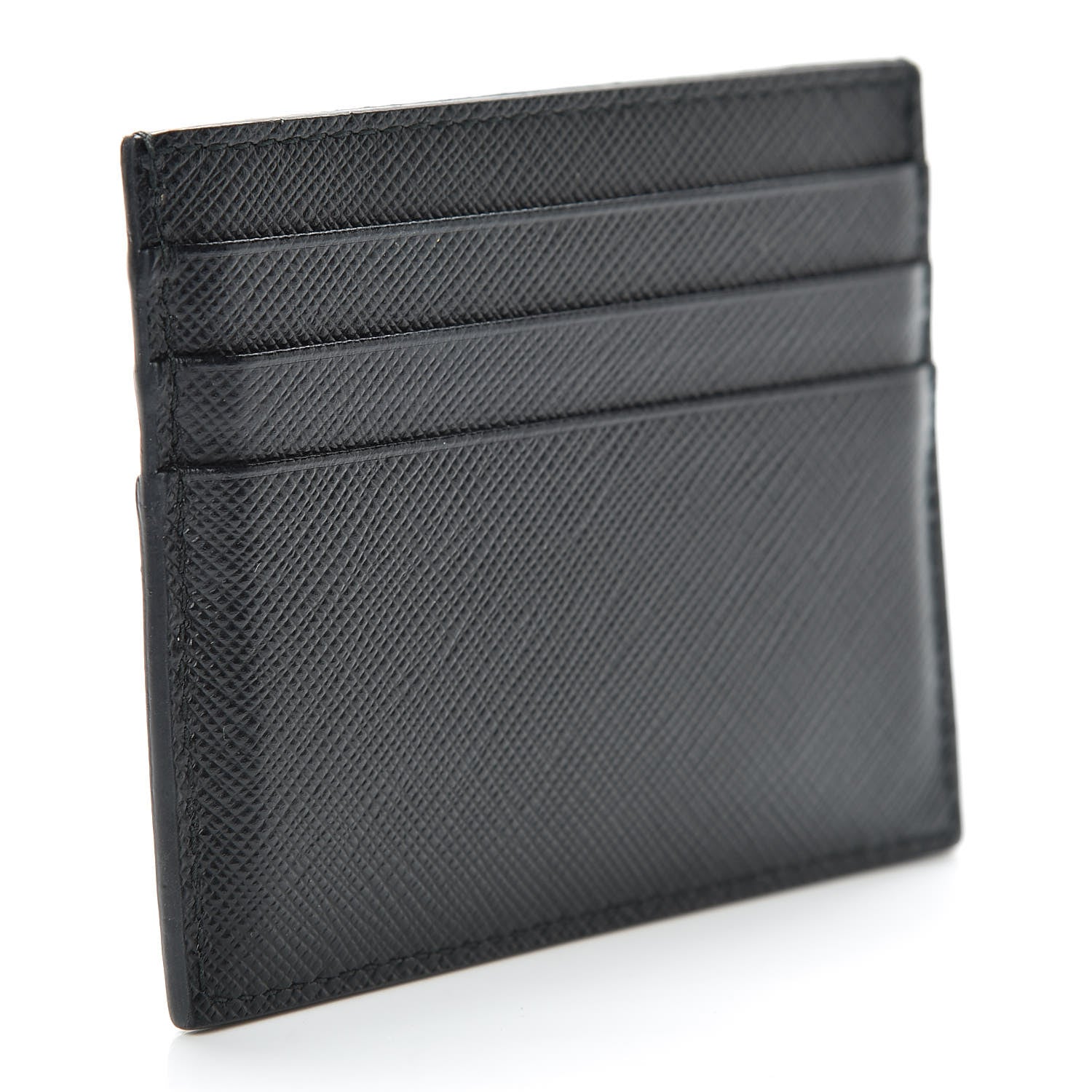 Prada Saffiano Shine Monochrome Card Holder Black 3 of 9