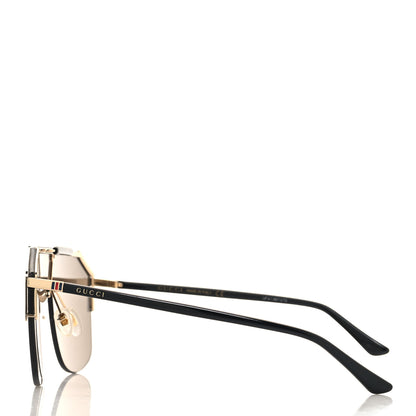 Gucci Metal Rimless Square Sunglasses GG0291S Black Gold 3 of 8