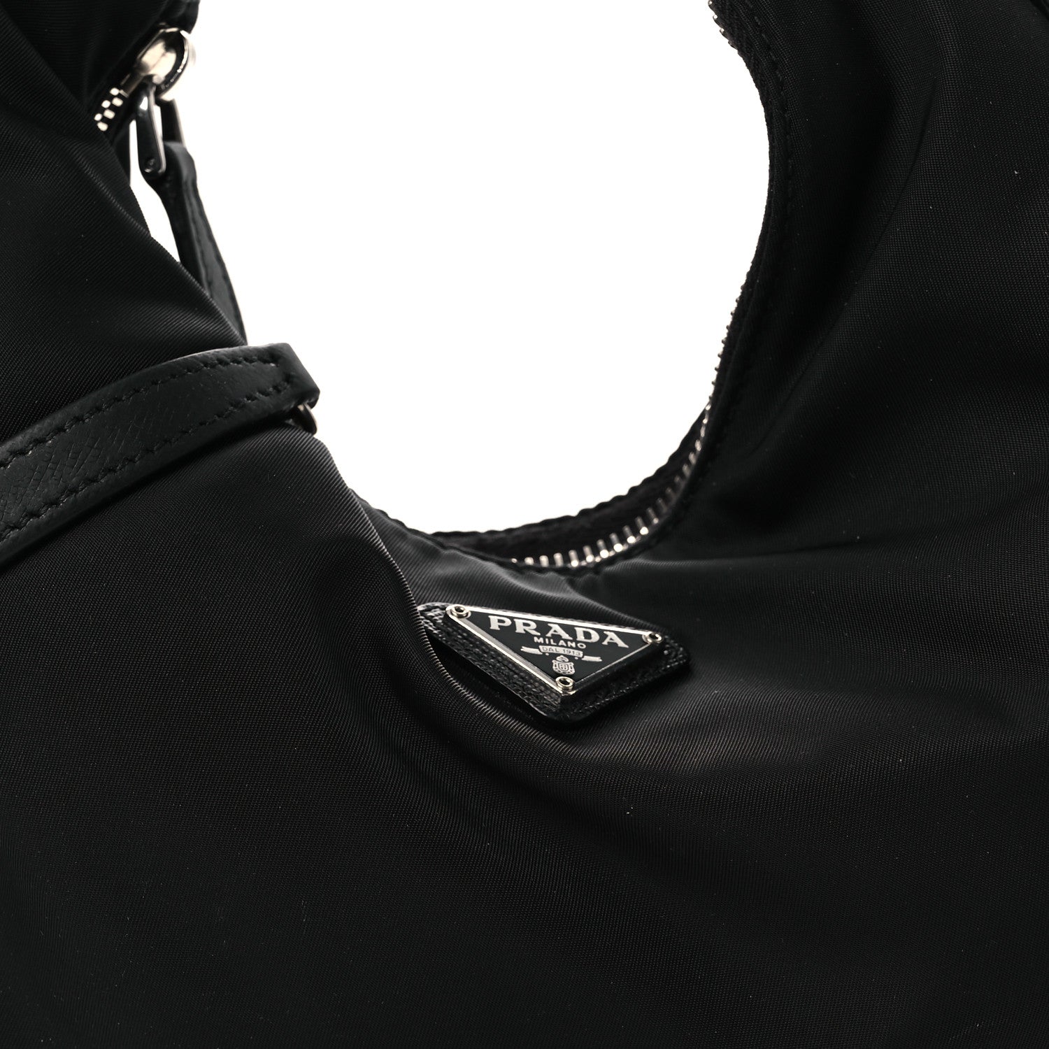 Prada Tessuto Nylon Saffiano Re-Edition 2006 Shoulder Bag Black Black 9 of 14