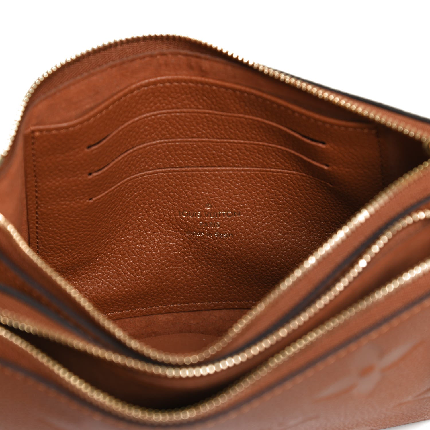 Louis Vuitton Empreinte Monogram Giant Double Zip Pochette Caramel 6 of 10