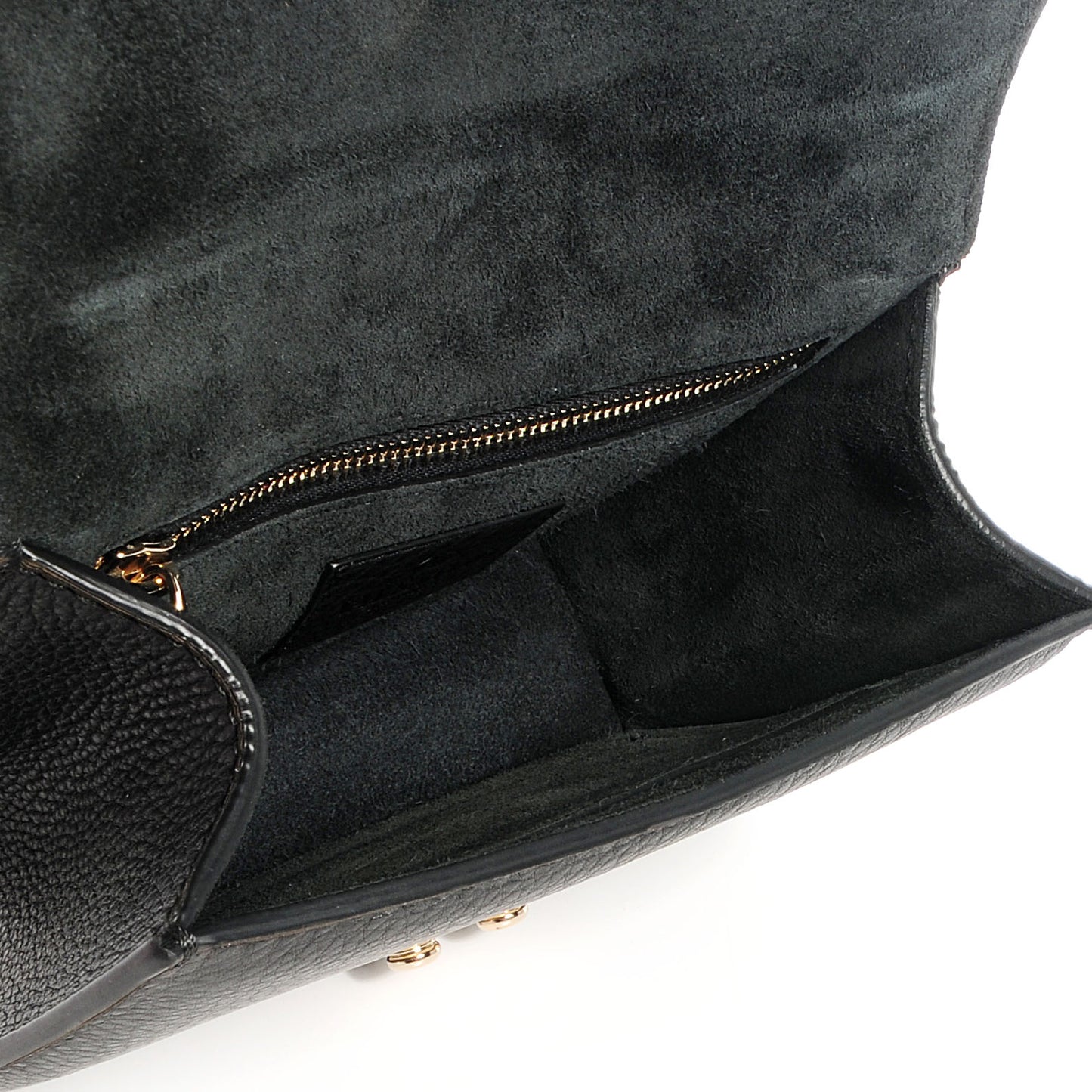 Pebbled Calfskin Small Glam Lock Rockstud Flap Black