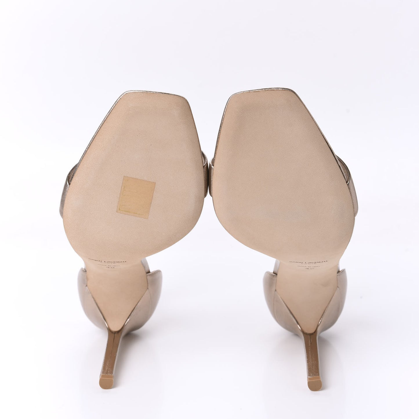 Metallic Calfskin Amber 105 Ankle Strap Sandals 40 Blush