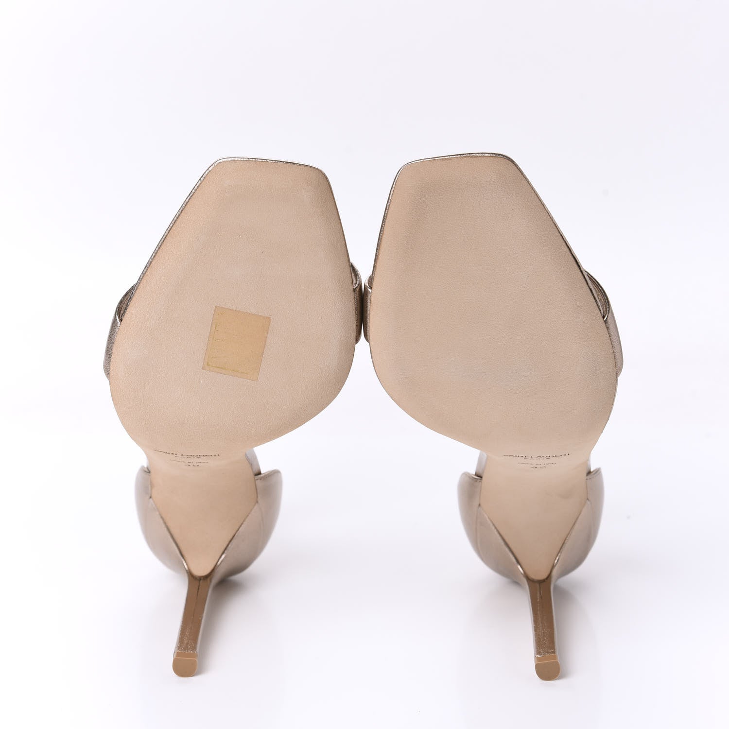 Saint Laurent Metallic Calfskin Amber 105 Ankle Strap Sandals 40 Blush 5 of 10
