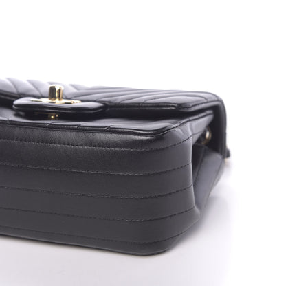 Chanel Lambskin Chevron Quilted Mini Square Flap Black 10 of 11