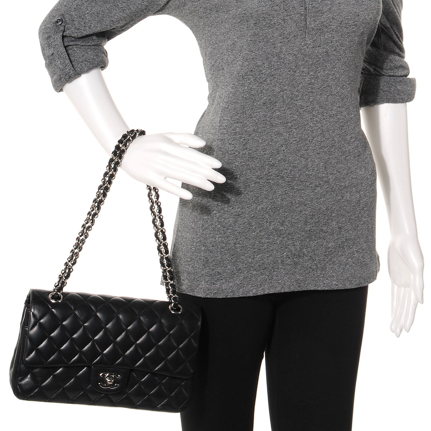 Chanel Lambskin Medium Double Flap Black 2 of 7
