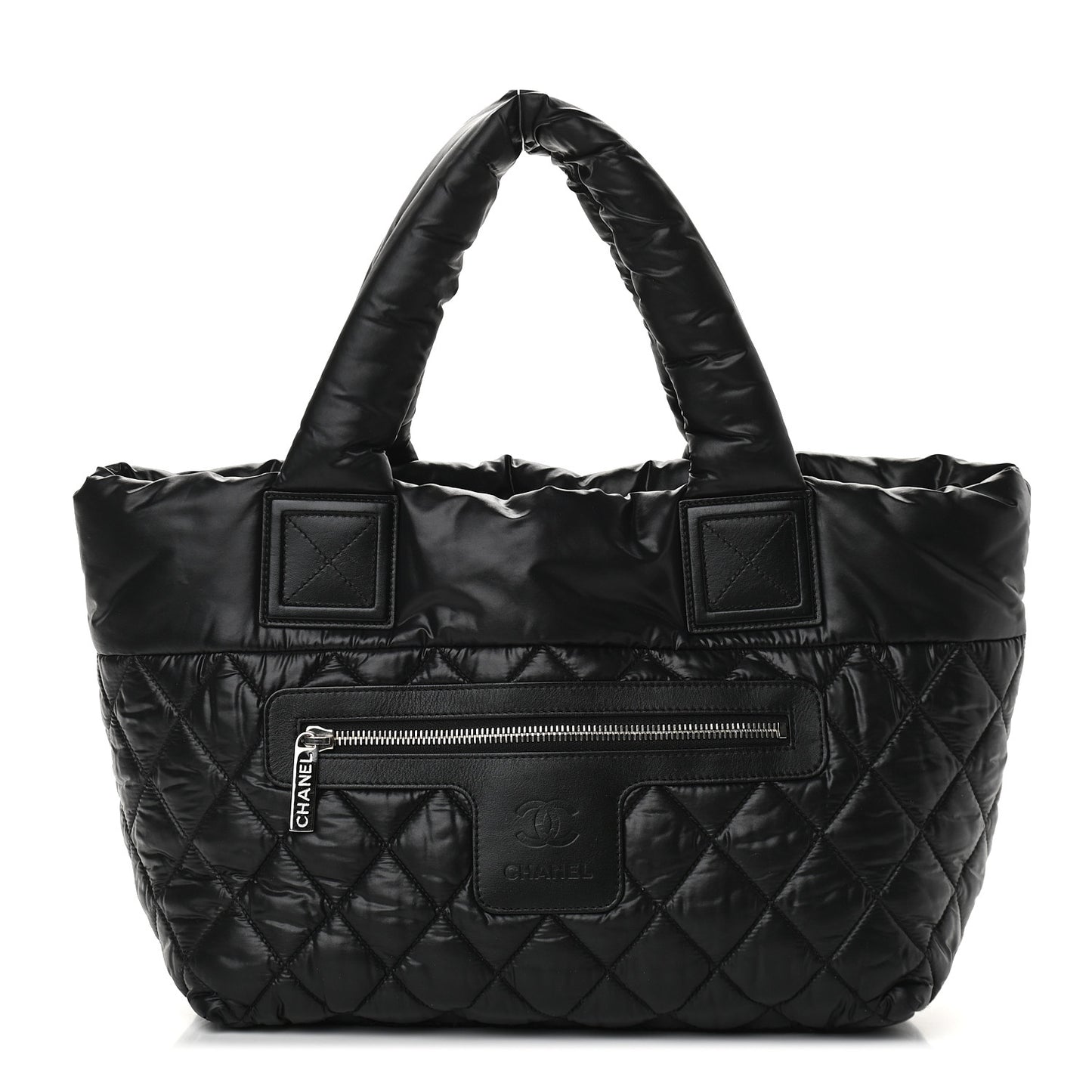 Nylon Quilted Small Coco Cocoon Tote Black