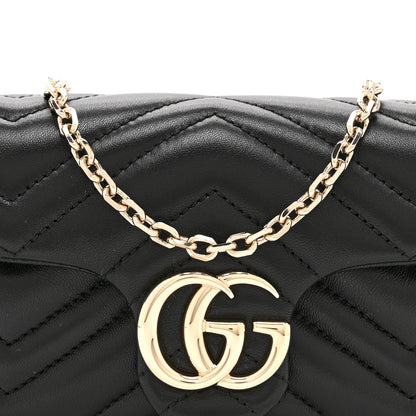 Gucci Lambskin Matelasse Mini GG Marmont Shoulder Bag Black 8 of 11