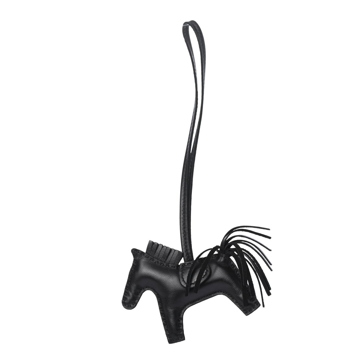 Milo Lambskin Grigri Rodeo Horse Bag Charm PM So Black