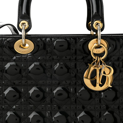 Christian Dior Patent Cannage Large Lady Dior Black 8 of 11
