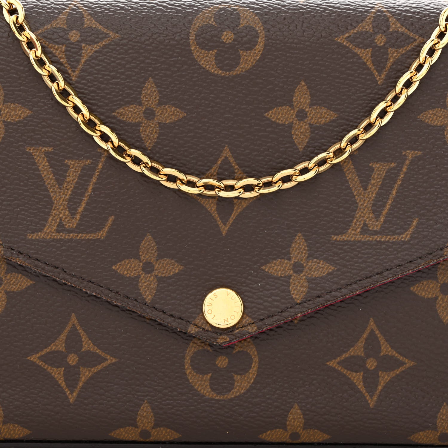 Louis Vuitton Monogram Pochette Felicie Chain Wallet Fuchsia 21 of 29