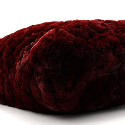 Chanel Rabbit Fur Quilted Pattern Shopping Tote Burgundy 8 of 9