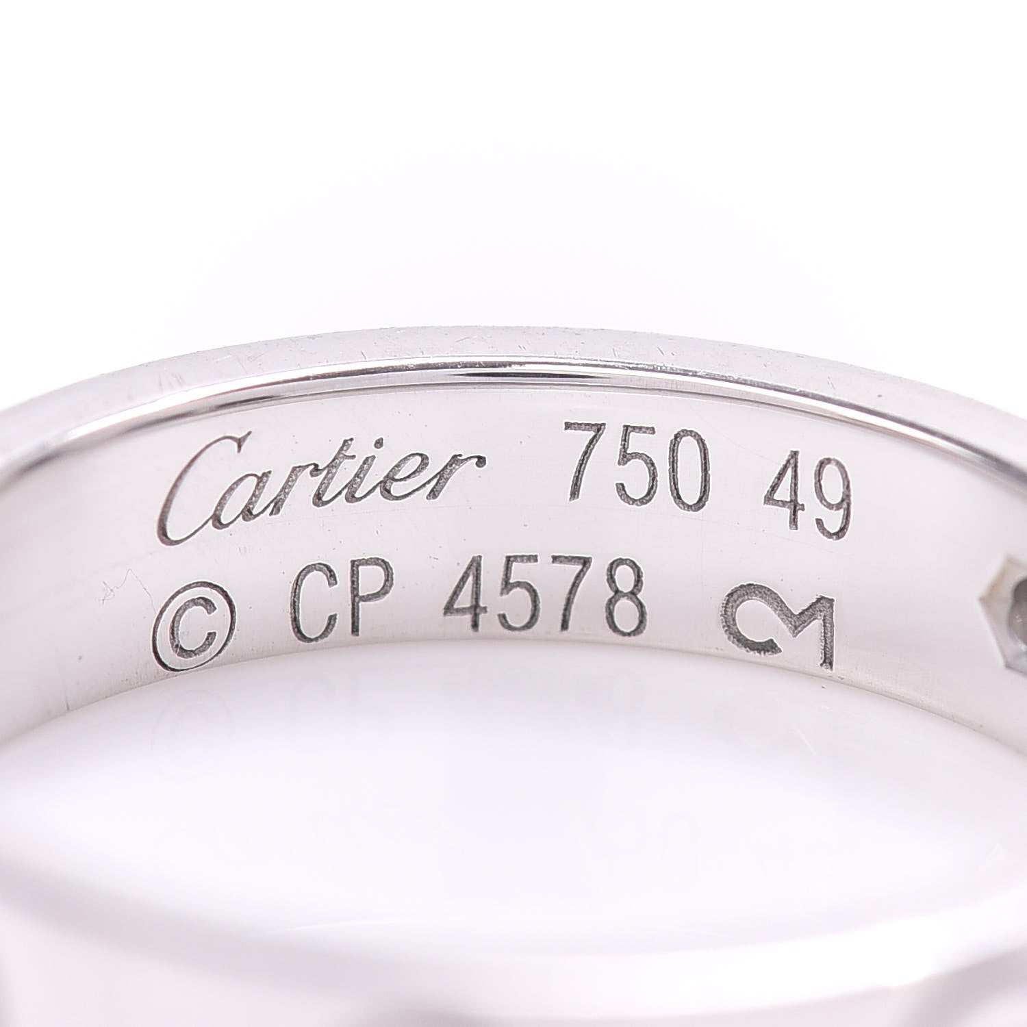 Cartier 18K White Gold Diamond 4mm LOVE Wedding Band Ring 49 4.75 4 of 4