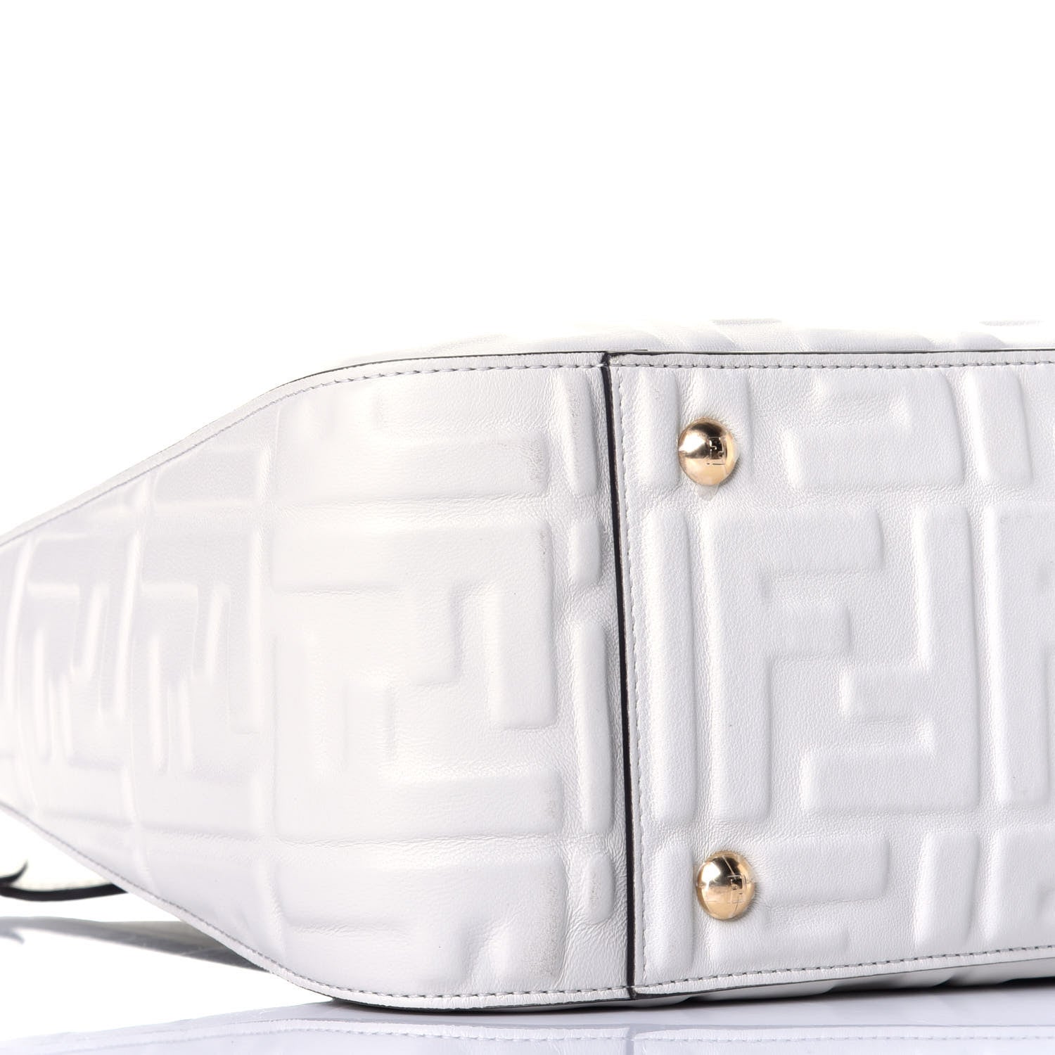 Fendi Nappa FF 1974 Embossed Small FF Tote White 8 of 10