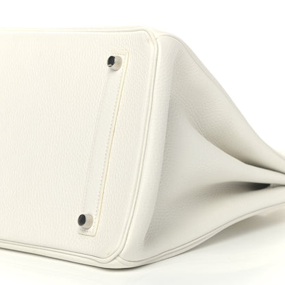 Hermes Taurillon Clemence Birkin 35 White 7 of 10