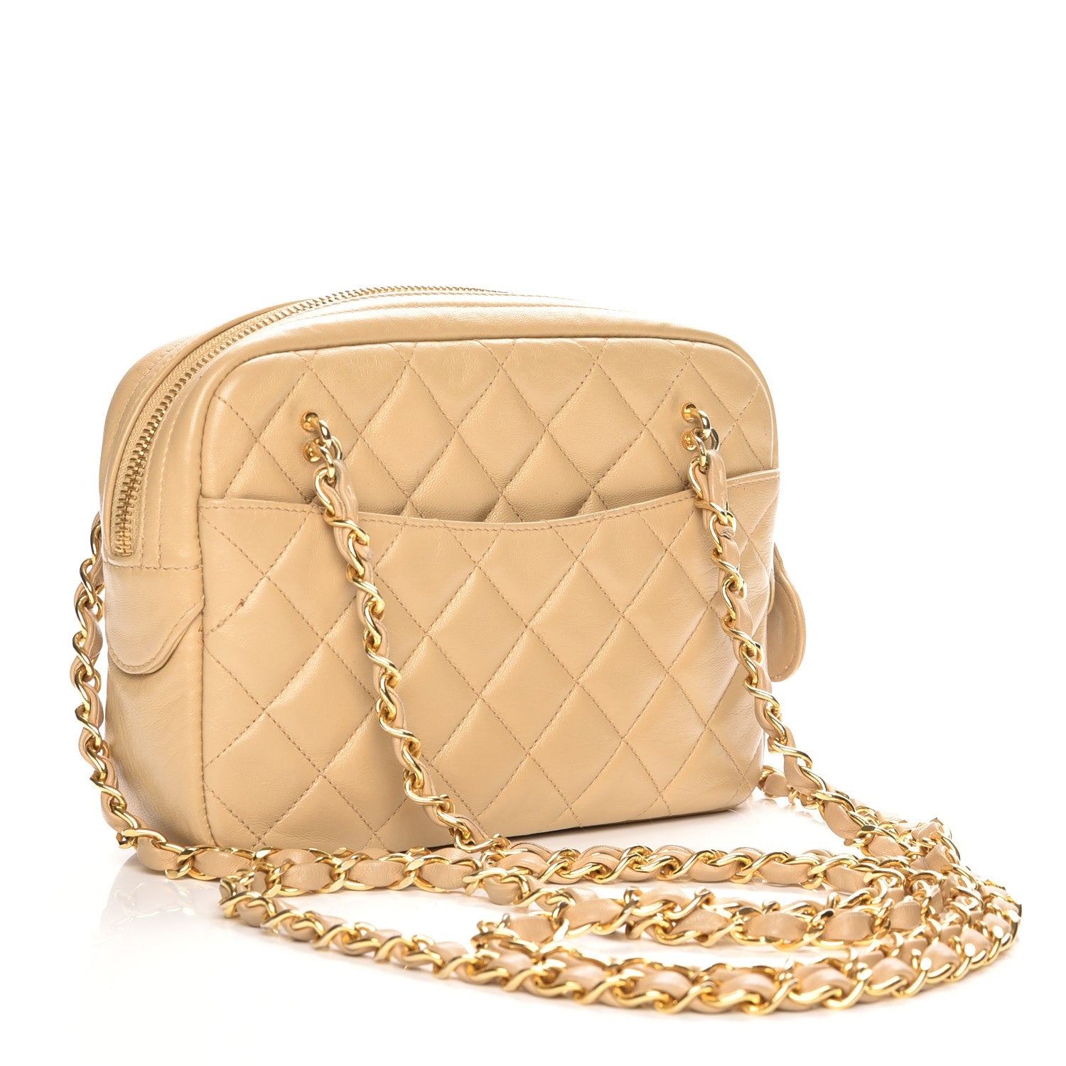 Chanel Lambskin Quilted Camera Case Beige 3 of 9