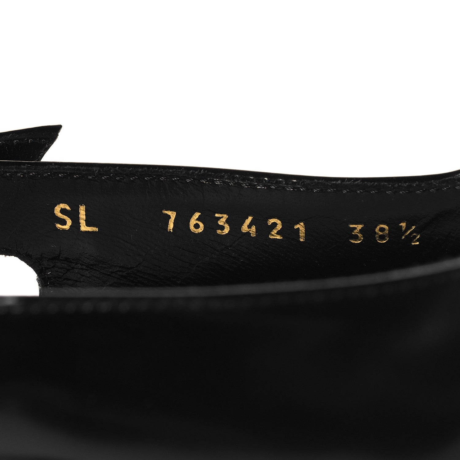 Saint Laurent Glazed Calfskin Lee Slingback Pumps 38.5 Black 7 of 10