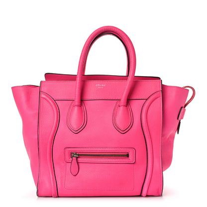 Celine Drummed Calfskin Mini Luggage Fluo Pink 1 of 18