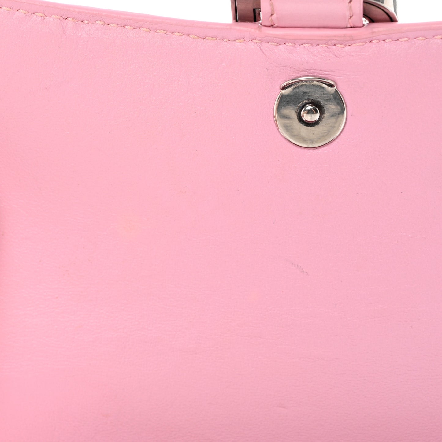 Shiny Calfskin Crocodile Embossed Hourglass Top Handle Bag XS Candy Pink
