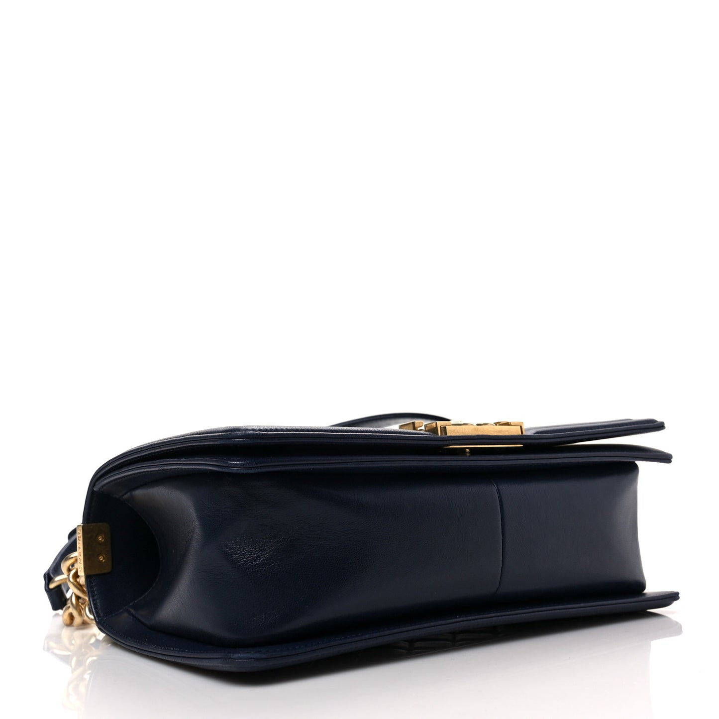 Lambskin Quilted Medium Boy Flap Dark Navy