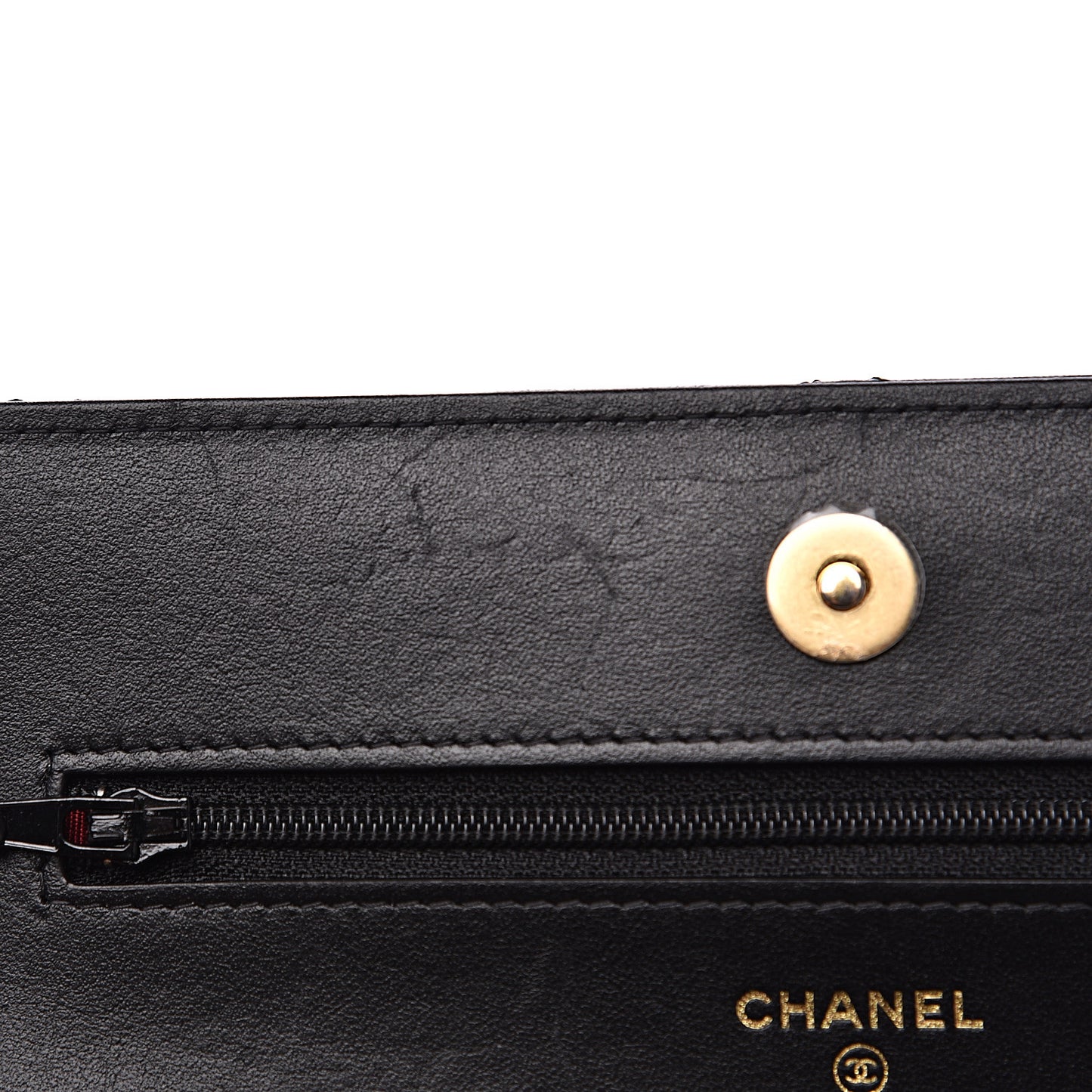 Goatskin Quilted 19 Wallet On Chain WOC Black