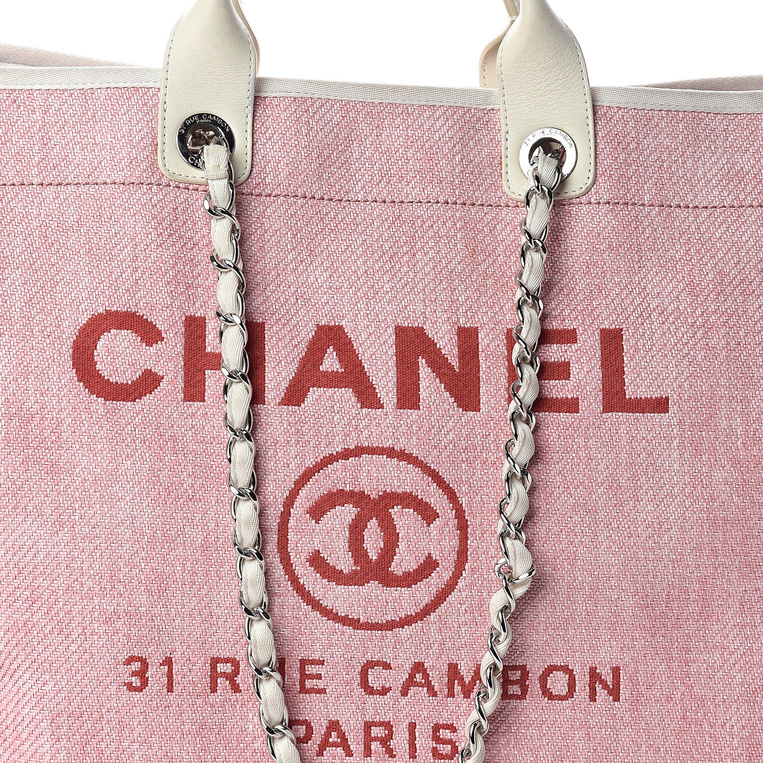Chanel Woven Straw Raffia Extra Large Deauville Tote Pink 7 of 9