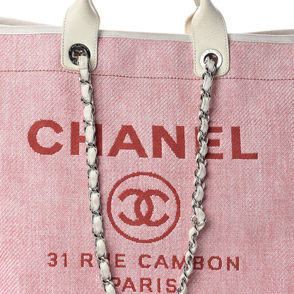 Chanel Woven Straw Raffia Extra Large Deauville Tote Pink 7 of 9